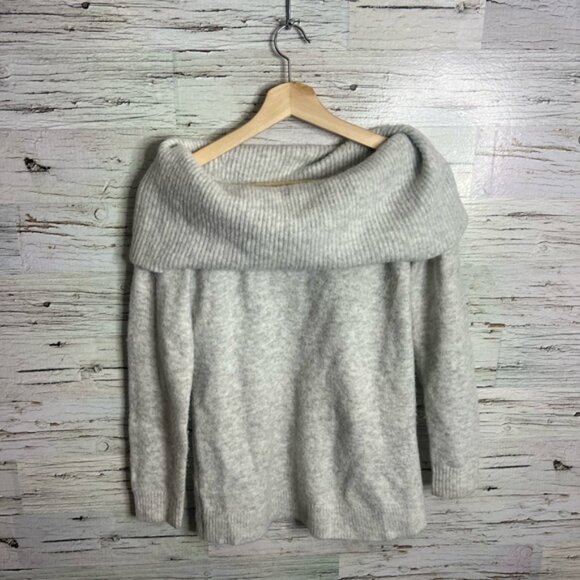 Ann Taylor Wool Blend Neutral Gray Cowl Neck Sweater Size small - Picture 1 of 10